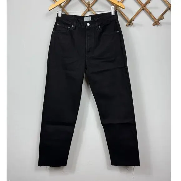 New Boyish Tommy High Rise Straight Jeans in Black Beauty Size 26